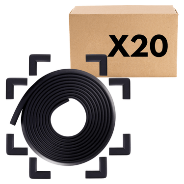 Bebe Earth 6M Baby Proofing Edge and Corner Guard Protector Set - Black x 20 PACKS - Reseller Stock